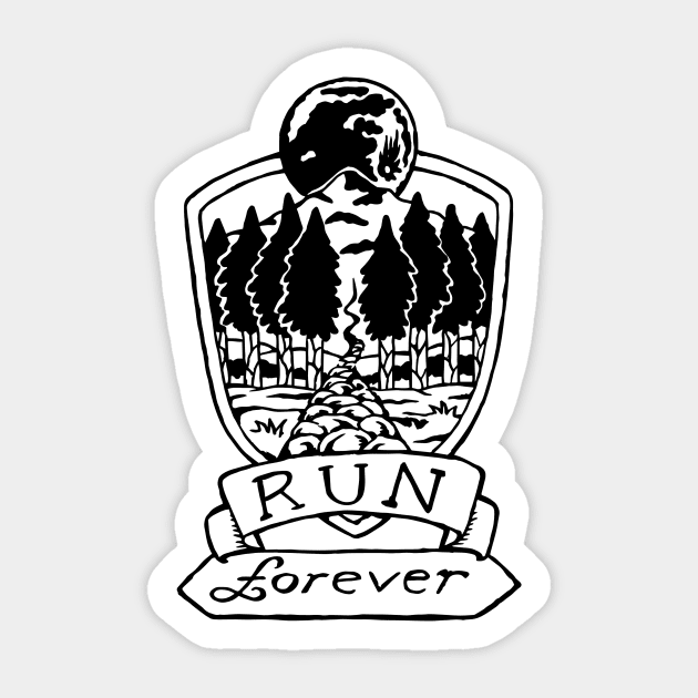 Run Forever - Moon Emblem - Simple Version Sticker by bangart